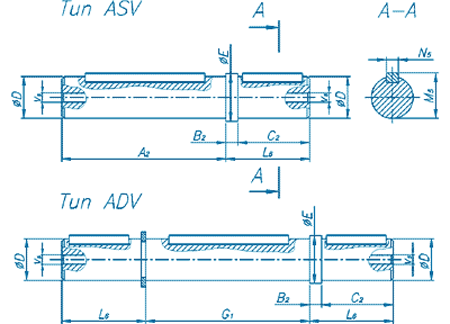 Выходной вал для редукторов и мотор-редукторов Varvel RT, SRT, MRT