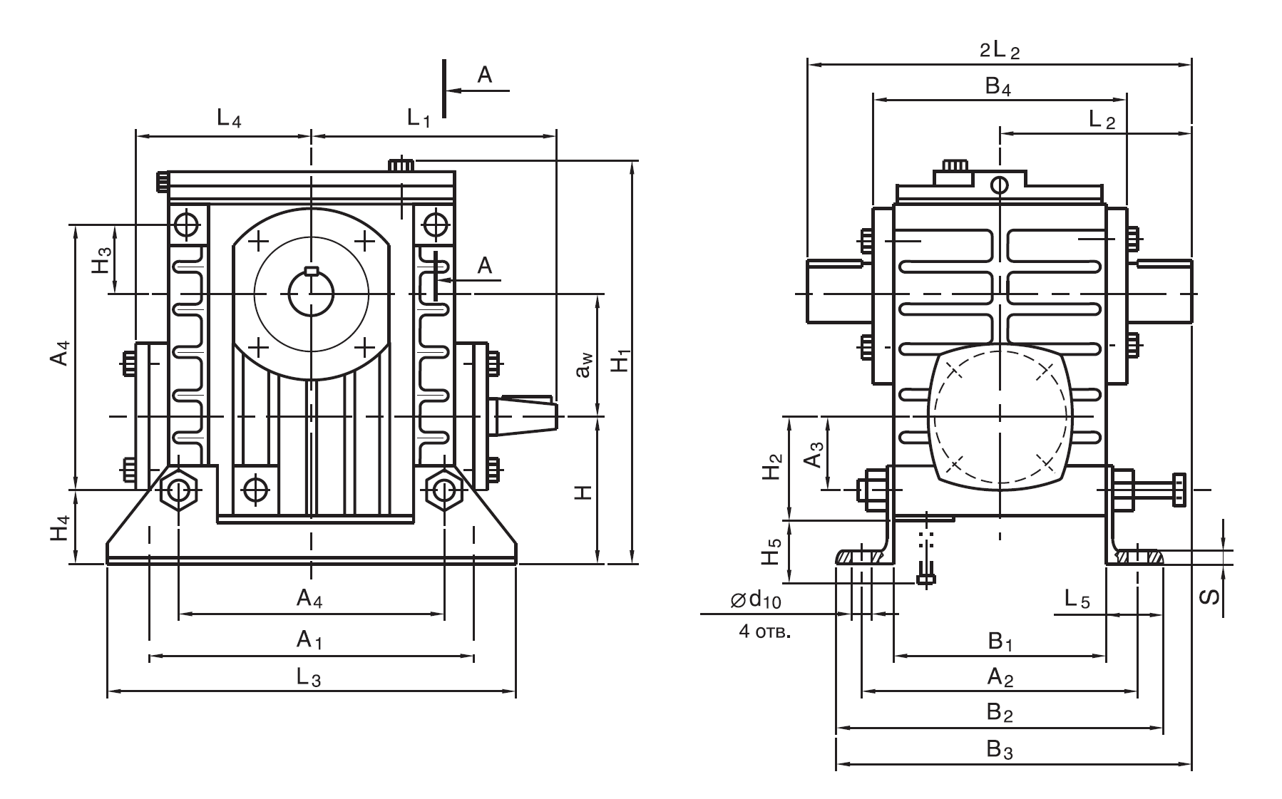 Редуктор червячный (2Ч-40, 2Ч-63, 2Ч-80)